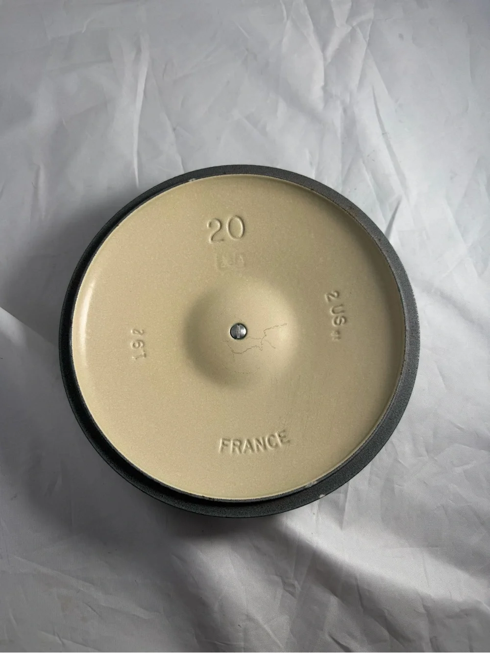 Vintage Green Le Creuset Cast Iron Lid Only #20 France Round LID ONLY 1.9qt